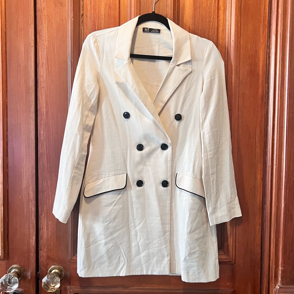 White and Black Blazer Dress